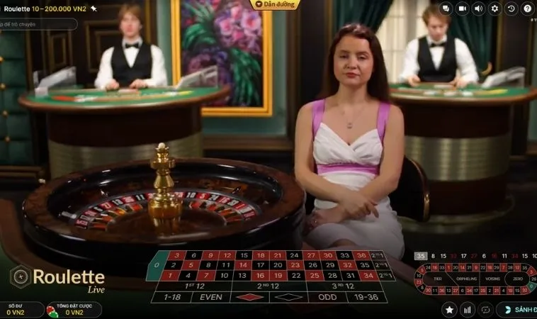 Giao diện đặt cược Roulette Nhà Cái Vui123