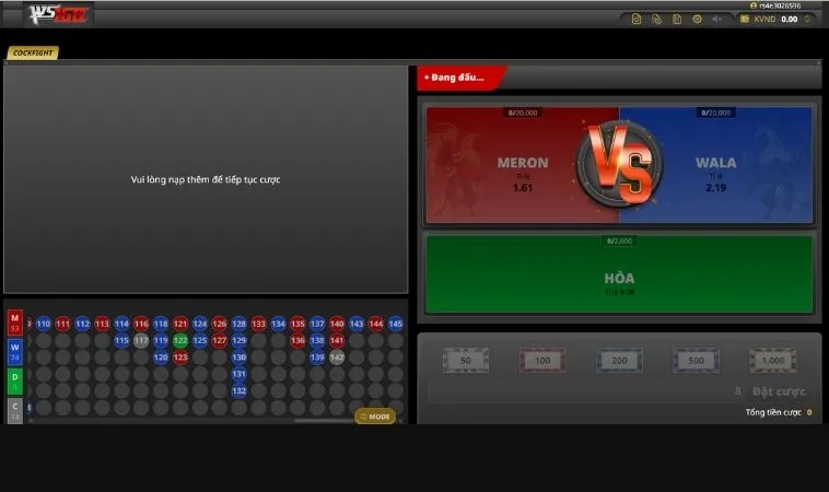 Hướng Dẫn Cách Chơi Đá Gà Ws168 Tại Vui123 Cực Kỳ Thú Vị 2 Giao diện cá cược Đá Gà Ws168 Tại Vui123