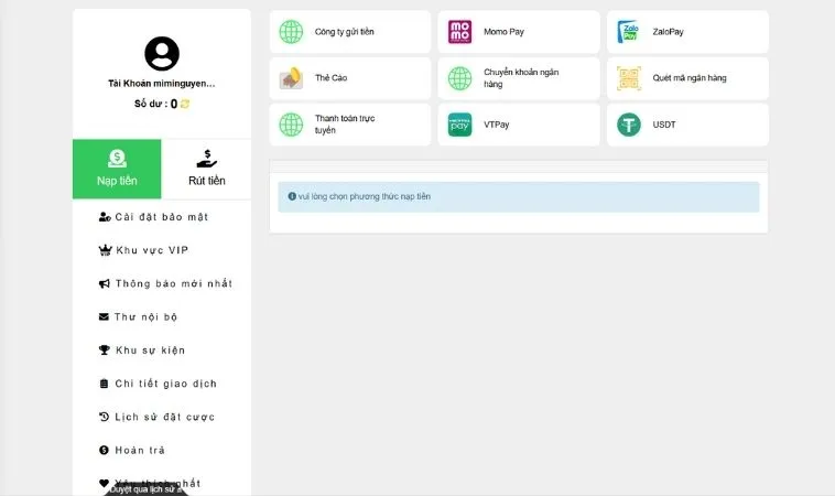 Nạp Tiền Vui123 Nhanh Gọn An Toàn Nhận Ưu Đãi Khủng 2 Các phương thức nạp tiền Vui123