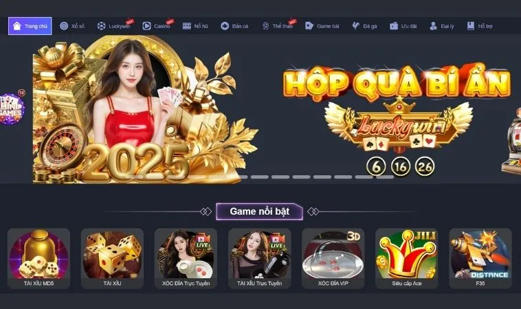 Giao diện trang chủ nhà cái Vui123